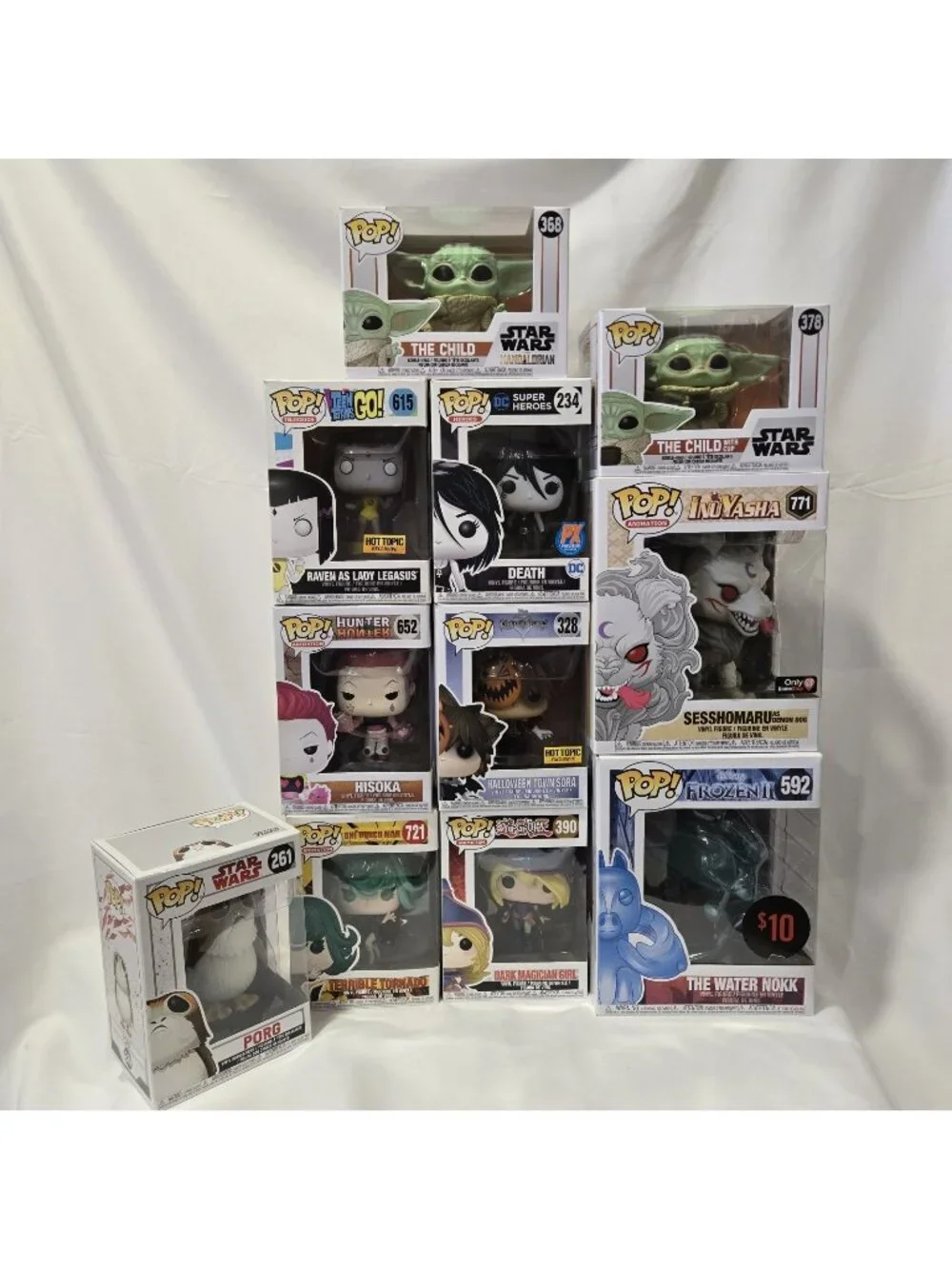Lot Of 11 Funk Pops Anime Staw Wars Kingdom Hearts DC Yu-Gi-Oh Inuyasha Hunter